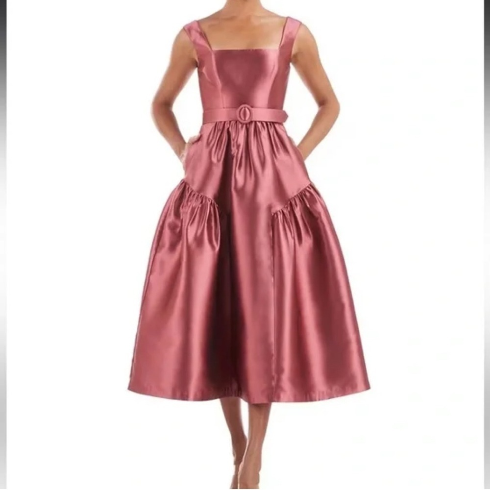 Kate Unger Formal Elegant Pink Satin Dress. Nwt. No Belt